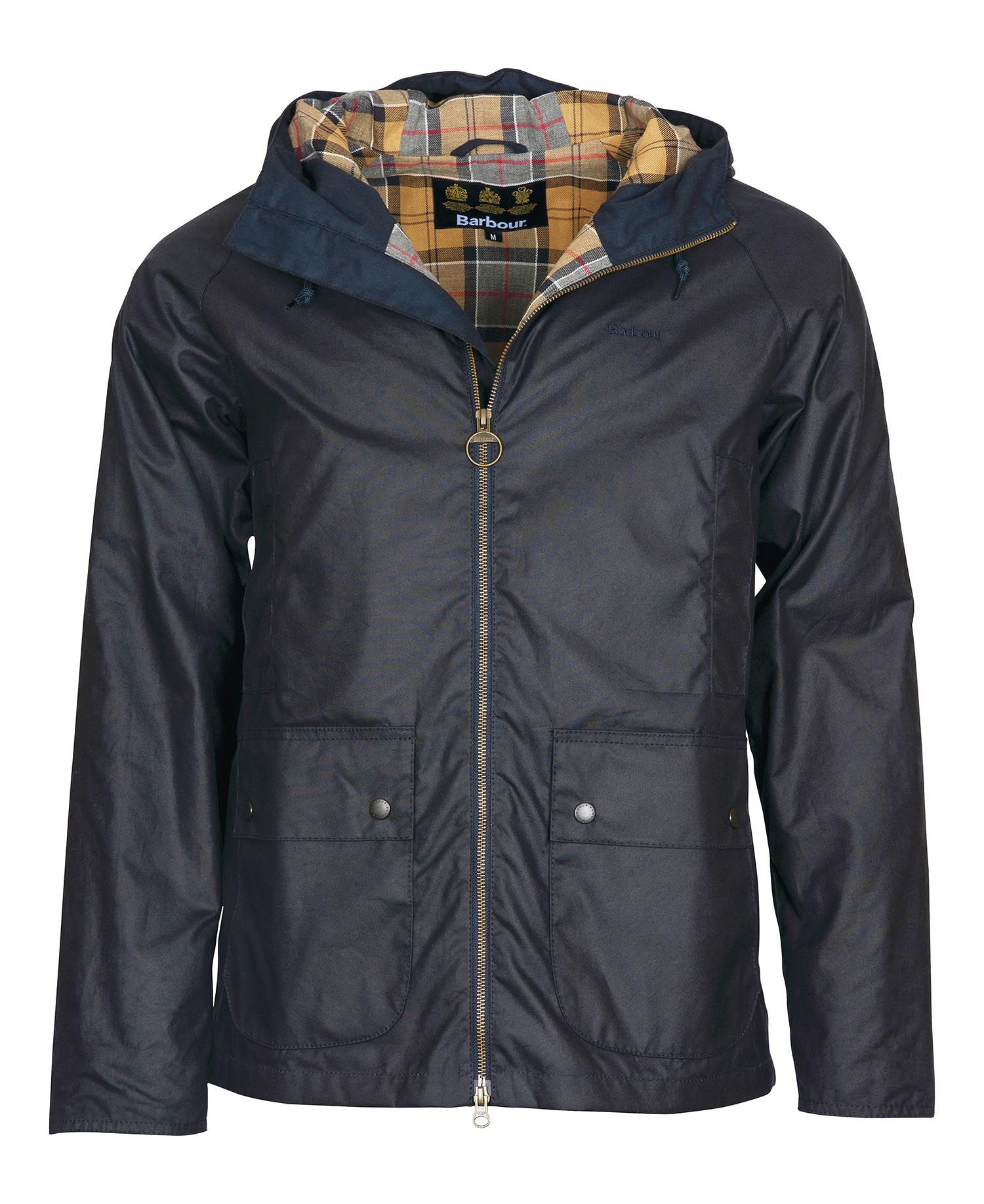 Barbour Hooded Domus Wax Jacket Navy - Esquire Clothing